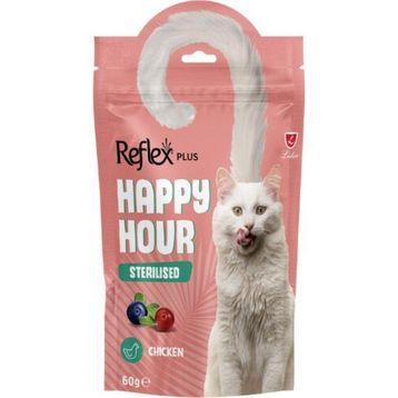 Reflex Plus Happy Hour Tavuklu Yaban Mersinli ve Kızılcıklı Kısırlaştırılmış 60 gr Kedi Ödül Maması