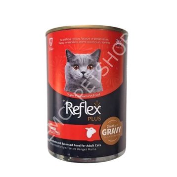 Reflex Plus Sos İçinde Et Parçacıklı Kuzu Etli Yetişkin 400 gr Konserve Kedi Maması