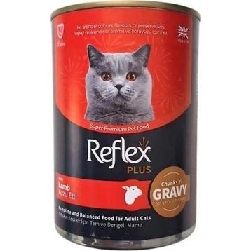 Reflex Plus Sos İçinde Et Parçacıklı Kuzu Etli Yetişkin 400 gr Konserve Kedi Maması