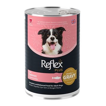 Reflex Plus Sos İçinde Et Parçacıklı Somonlu 12x400 gr Yetişkin Köpek Konservesi