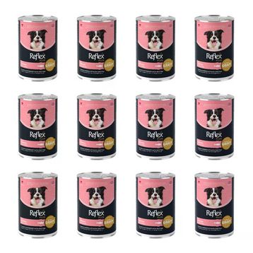 Reflex Plus Sos İçinde Et Parçacıklı Somonlu 12x400 gr Yetişkin Köpek Konservesi