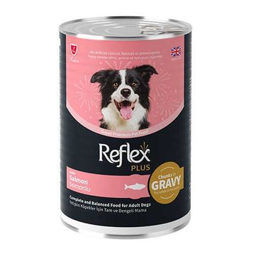 Reflex Plus Sos İçinde Et Parçacıklı Somonlu 12x400 gr Yetişkin Köpek Konservesi