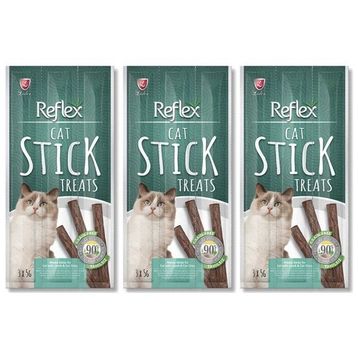 Reflex Tahılsız Kuzu Eti ve Kedi Çimli Stick Kedi Ödül Maması 3 x 5 gr x 3 Adet