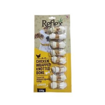 Reflex Tavuk Etli 8'li 100 gr Düğümlü Kemik