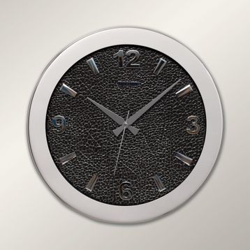 Regal 0085 SDS Metal Kasa 41 Cm. Gümüş Simli Deri Kadran Duvar Saati