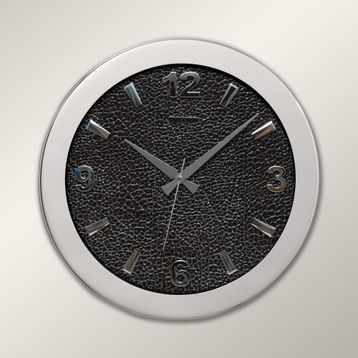 Regal 0085 SDS Metal Kasa 41 Cm. Gümüş Simli Deri Kadran Duvar Saati
