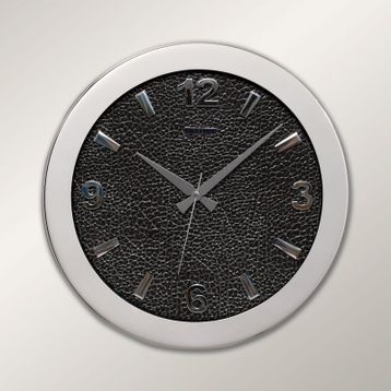 Regal 0085 SDS Metal Kasa 41 Cm. Gümüş Simli Deri Kadran Duvar Saati