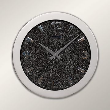 Regal 0085 SDS Metal Kasa 41 Cm. Gümüş Simli Deri Kadran Duvar Saati