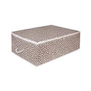 Rek Home Büyük Boy 62x46x22 cm Gri Yaprak Baskılı Baza Altı Yastık Yorgan Kazak Hurç