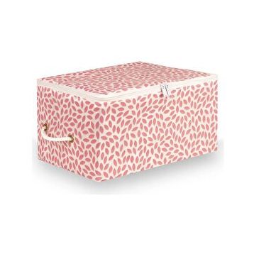 Rek Home Küçük Boy 30x22x18 cm Pudra Yaprak Baskılı Baza Altı Valiz Düzenleyici Hurç