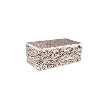Rek Home Orta Boy 52x28x21 cm Gri Yaprak Baskılı Baza Altı Kazak Pike Battaniye Giysi Kıyafet Hurç