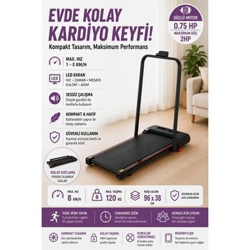 Relax RL-895 Uzaktan Kumandalı Katlanabilir Koşu Bandı
