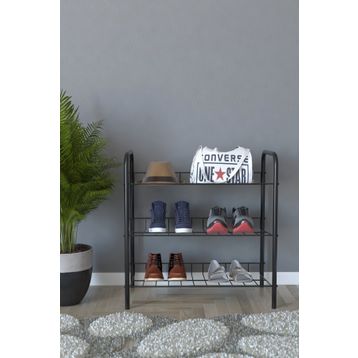 Remaks 3'lü Çok Amaçlı Siyah Duvar Rafı