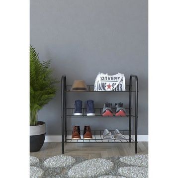 Remaks 3'lü Çok Amaçlı Siyah Duvar Rafı