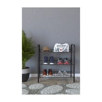 Remaks 3'lü Çok Amaçlı Siyah Duvar Rafı