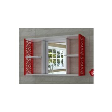 Remaks Kırmızı Aynalı Lavabo Banyo Dolabı