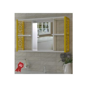Remaks Sarı Aynalı Lavabo Banyo Dolabı