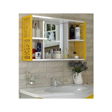 Remaks Sarı Aynalı Lavabo Banyo Dolabı
