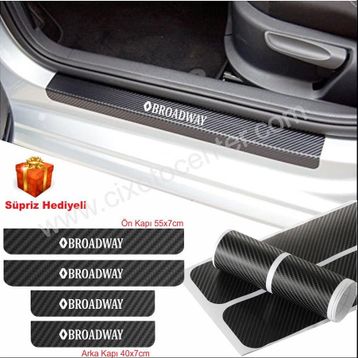 Renault Broadway 4 Adet Karbon Kapı Eşiği Sticker