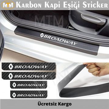 Renault Broadway 4 Adet Karbon Kapı Eşiği Sticker