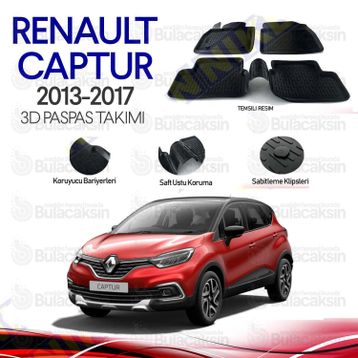 Renault Captur 2013-2017 3D Havuzlu Paspas