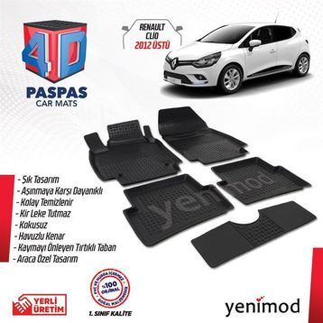 Renault Clio 4 2012 Sonrası 4D Havuzlu Paspas