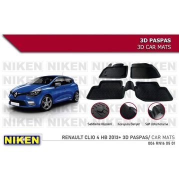 Renault Clio 4 3D Havuzlu Paspas