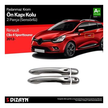 Renault Clio 4 Sporttourer 2 Kapı Sensörlü 2012 Üzeri Krom Kapı Kolu