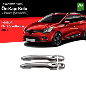 Renault Clio 4 Sporttourer 2 Kapı Sensörlü 2012 Üzeri Krom Kapı Kolu