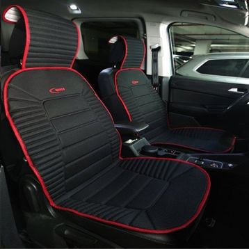 Renault Fluence Z.E. Bumerang FS Siyah Kırmızı Ön 2'li Oto Koltuk Minderi Set