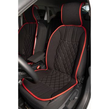 Renault Fluence Z.E. Elegance FS Siyah Kırmızı Ön 2'li Oto Koltuk Minderi Set