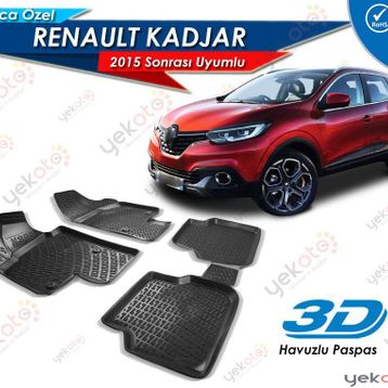 Renault Kadjar 2015 Model 3D Havuzlu Paspas