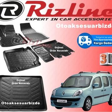 Renault Kangoo Combi 2008-2014 Siyah 3D Bagaj Havuzu