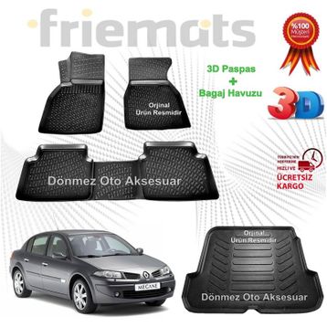 Renault Megane 2 3D Havuzlu Paspas