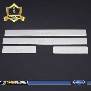 Renault Megane 2 Paslanmaz Çelik 2004-2010 4 Parça Krom Kapı Eşiği