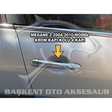 Renault Megane 2004 2010 Paslanmaz Çelik 4 Kapı Krom Kapı Kolu