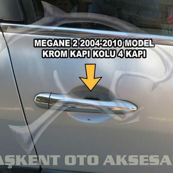 Renault Megane 2004 2010 Paslanmaz Çelik 4 Kapı Krom Kapı Kolu