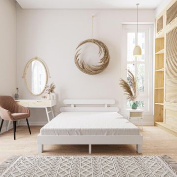Renazzo Mobilya Damla Model 120x200 cm Beyaz Renk Çam Ahşap Karyola