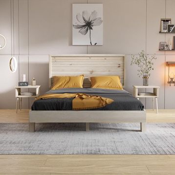 Renazzo Mobilya Ebruli Model 120x200 cm Vernikli Çam Ahşap Karyola