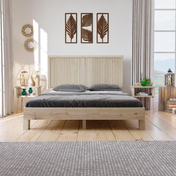 Renazzo Mobilya Ebruli Model 120x200 cm Vernikli Çam Ahşap Karyola
