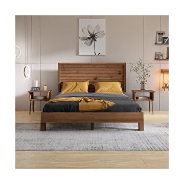 Renazzo Mobilya Ebruli Model Ceviz 120x200 cm Çam Ahşap Karyola