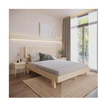 Renazzo Mobilya Hazeran 120x200 cm Lilyum Model Çam Renk Ahşap Karyola