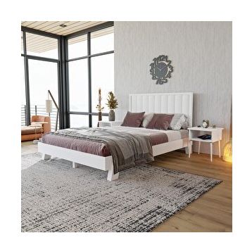 Renazzo Mobilya Hüma Model Beyaz Renk Çam Ahşap Dikey 120x200 cm Karyola