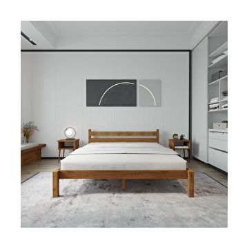 Renazzo Mobilya Letto Model 120x200 cm Ceviz Renk Çam Ahşap Karyola
