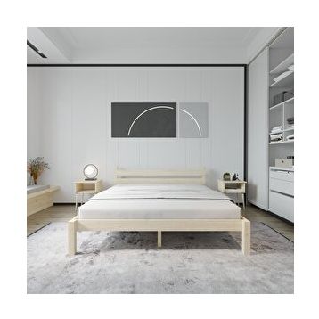 Renazzo Mobilya Letto Model 120x200 cm Vernikli Çam Ahşap Karyola