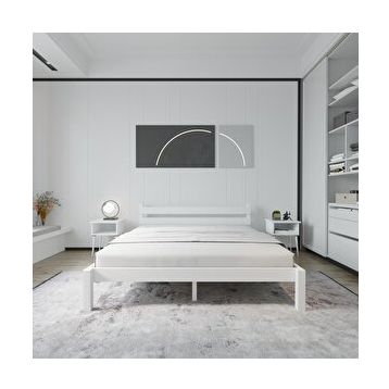 Renazzo Mobilya Letto Model Beyaz 120x200 cm Çam Ahşap Karyola