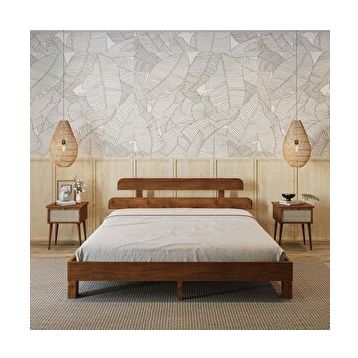Renazzo Mobilya Lotus New Frezya Model Ceviz Ahşap 120x200 cm Karyola