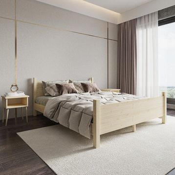 Renazzo Mobilya Melodi Model 120x200 cm Doğal Çam Ahşap Karyola