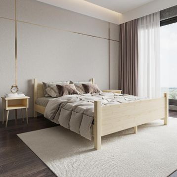 Renazzo Mobilya Melodi Model 120x200 cm Doğal Çam Ahşap Karyola