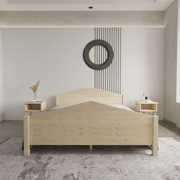 Renazzo Mobilya Milano Model 120x200 cm Vernikli Çam Ahşap Karyola